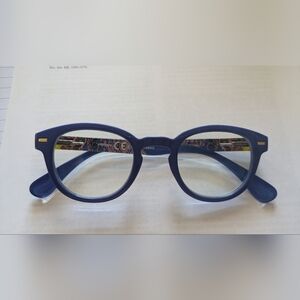 Peepers Eyeglass Blue Light Filtering Blue Frame With Colorful Design